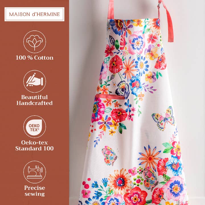 Maison d'Hermine - Design in Every Thread - Wholesale Apron - Apron 100% Cotton -Spring/Summer -Happy Florals -High Summer1