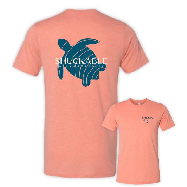 Turtle Tee - Navy and Tan Imprint for wholesale by Shuckable