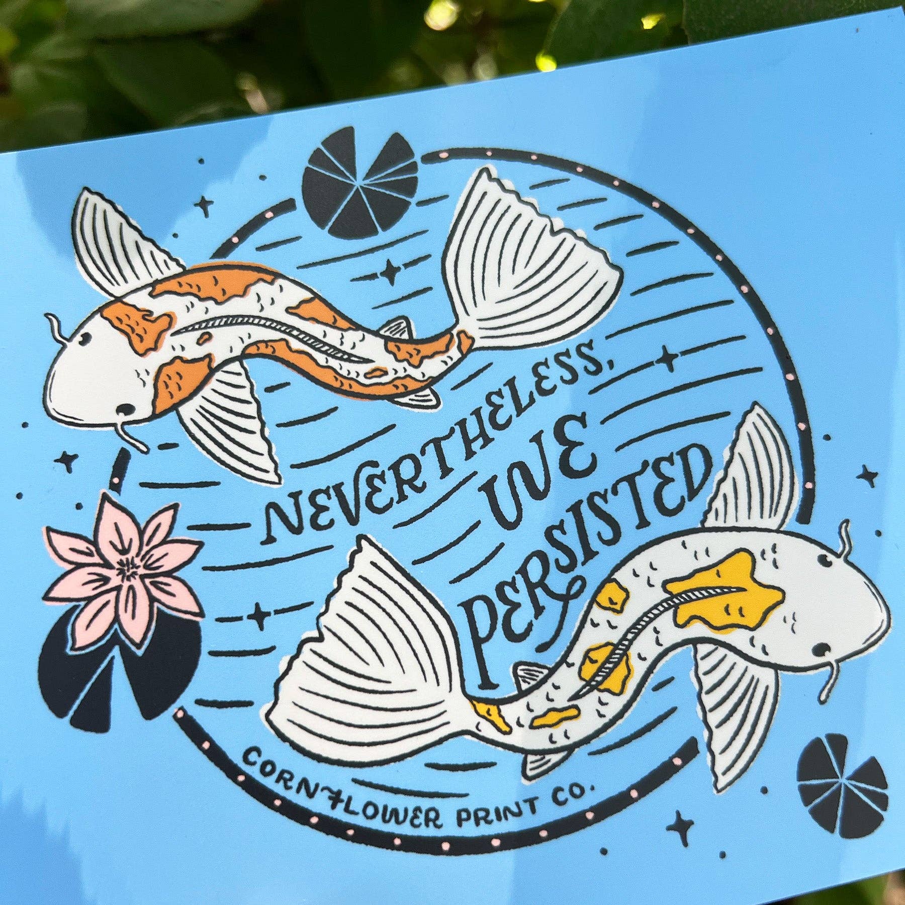 Cornflower Print Co. - Wholesale Postcard - Postcard | Koi Fish Pond | Persistence1