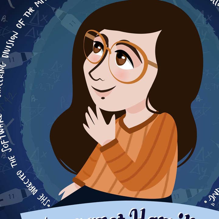 Irene Renon illustrations - Wholesale Poster - Margaret Hamilton, Classroom Decor, Computer Science Gift,4