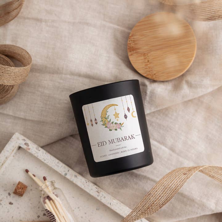 Happy Inky - Vente Bougie en bocal - Bougie Eid Mubarak, cadeau Ramadan Mubarak, décoration de l’Aïd3