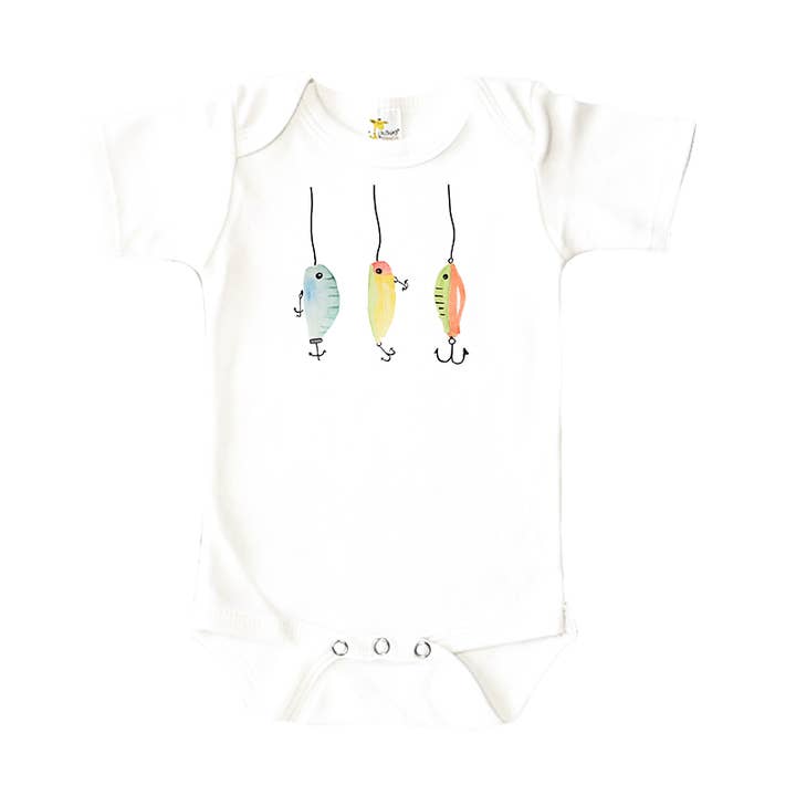 Fishing Lures Baby Onesie for wholesale by Knollwood Lane