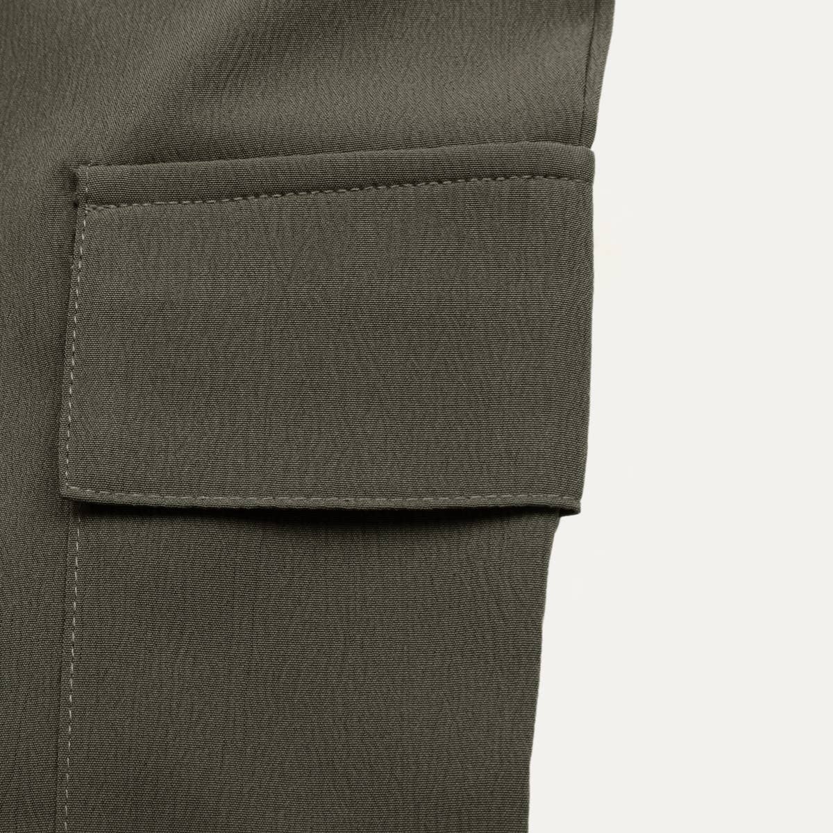 Dark Olive Casual High Waisted Pockets On Tie-Hem Jogger Pants for wholesale on Faire7