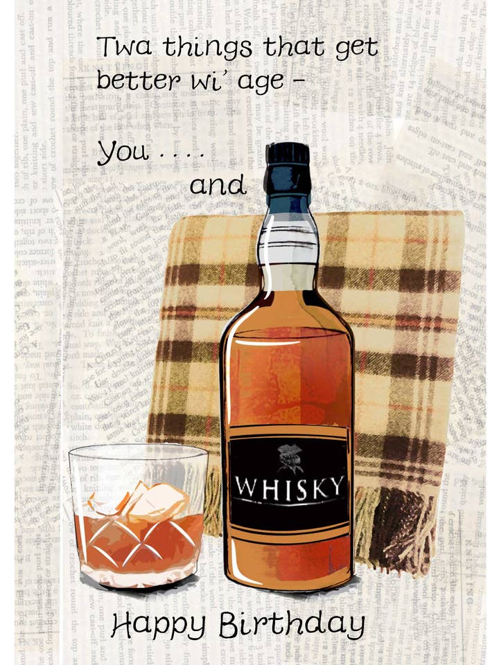 Birthday Whisky Bottle Birthday Card for wholesale by Wee Wishes