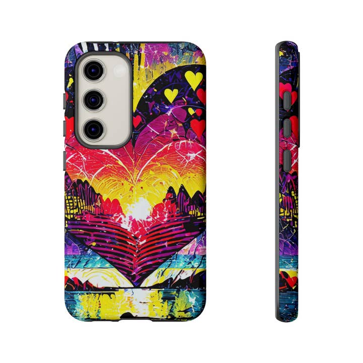 Studio 653 Clothing Co - Wholesale Phone Case - Women's - Vibrant Heart Sunset Tough Phone Case113