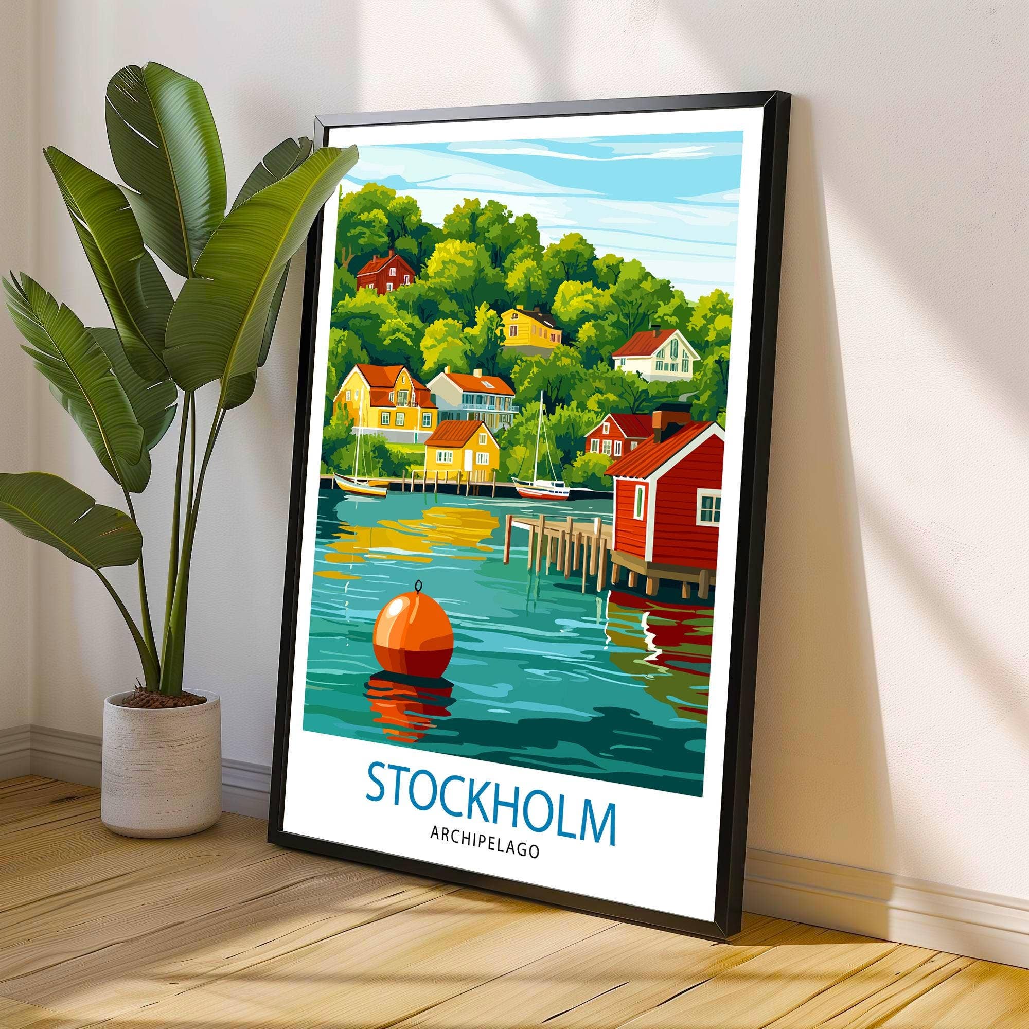 InkNPrintz – wholesale Art print – Stockholm Archipelago Travel Poster Sweden Archipelago Art Stockholm Poster Scenic Archipelago Decor Swedish Nature Art5
