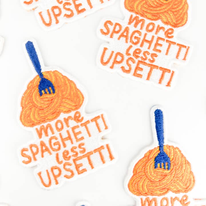 Field Trip Threads - Wholesale Patch - More Spaghetti Less Upsetti Patch Pasta Iron On Embroidered 3