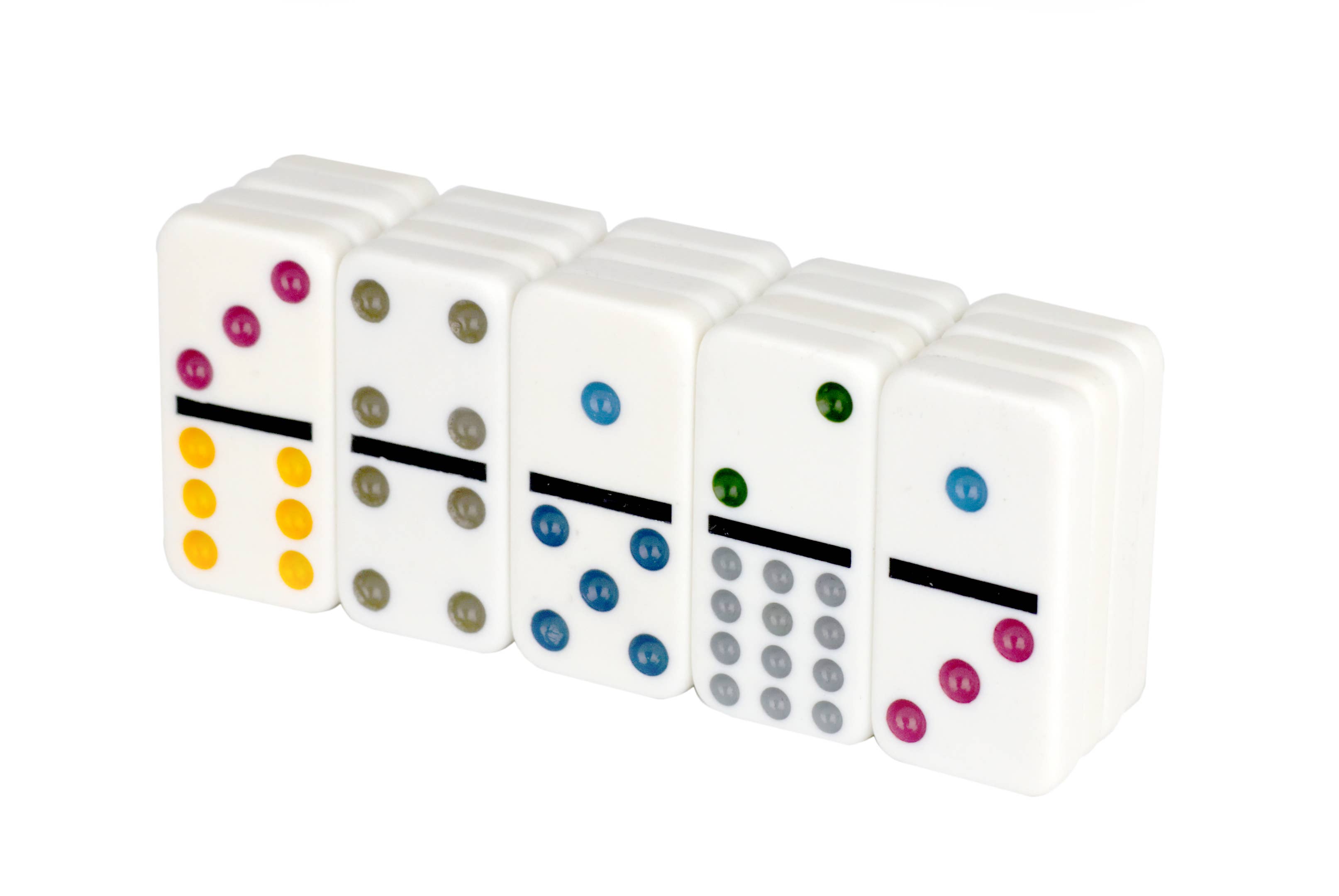 Regal Games - Wholesale Dominoes - Double 12 Mexican Train Dominoes with DOTS and Plastic Acces1