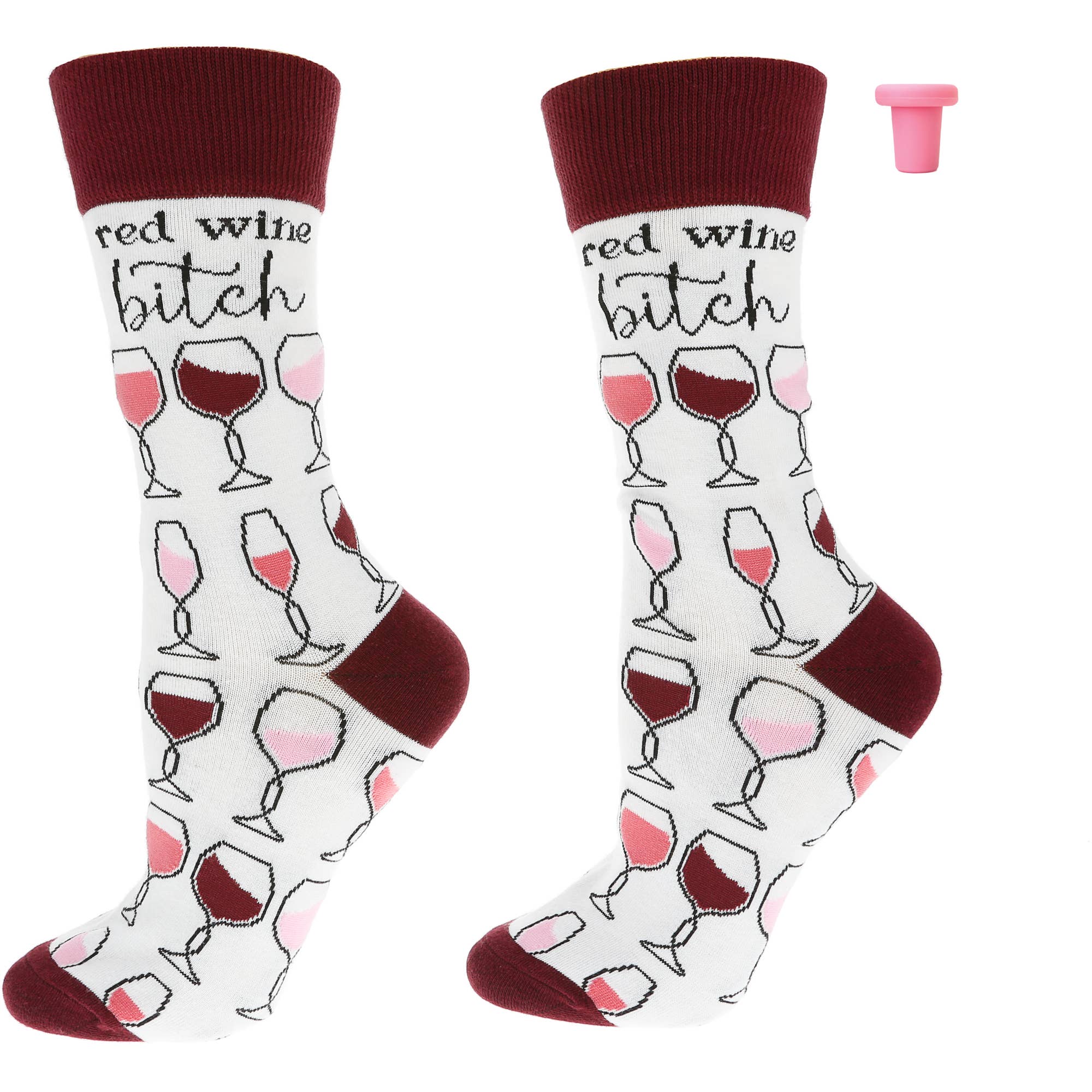 Pavilion - Wholesale Socks - Unisex - Red Wine Bitch Socks & Silicone Bottle Stopper4
