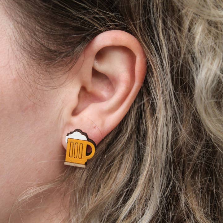 Oktoberfest Beer Mug Stud Earrings for wholesale by Le Chic Miami
