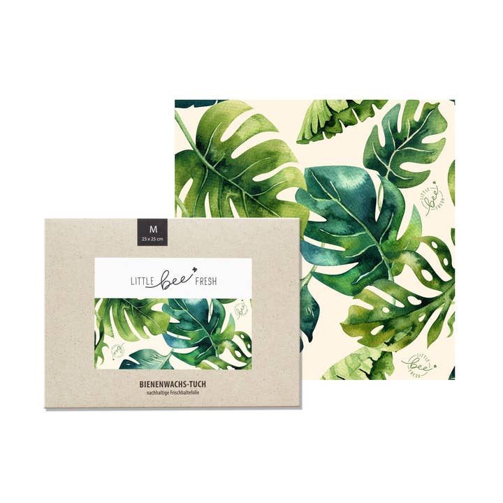 Panno in cera d'api biologica - Verde giungla “M” - 25 x 25 cm per la vendita all'ingrosso da parte di little bee fresh