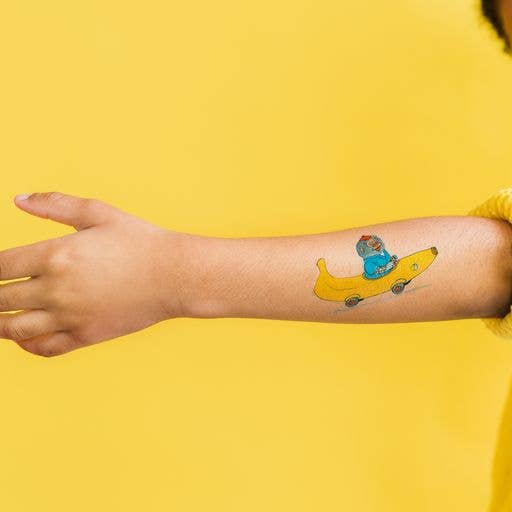 Tattly - Wholesale Temporary Tattoo - Kids - Bananas Gorilla + Car RS Tattoo Pair