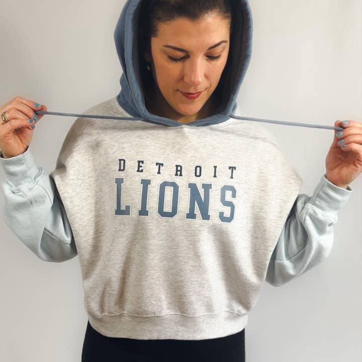 Women's Detroit Lions Fleece Crop Hoodie for wholesale by Weigl Designs