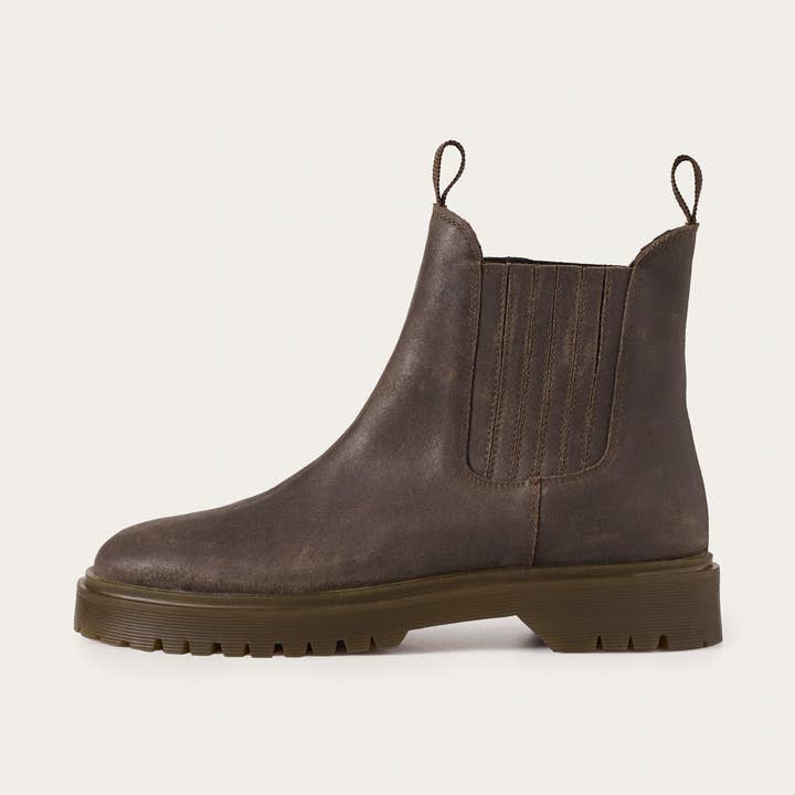 Tiul Boots, waxed brown for wholesale by Balagan Studio