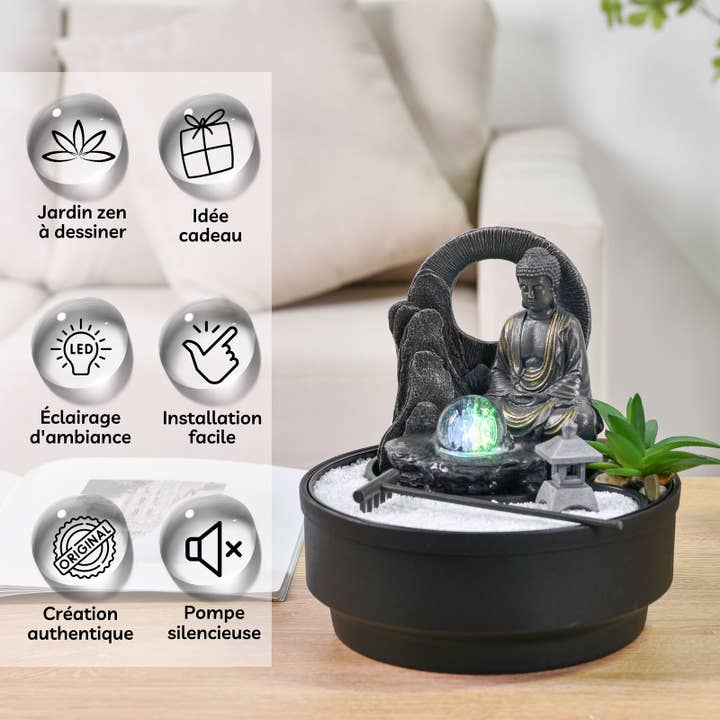 Zen'Arôme - Wholesale Decorative Tabletop Object - Sumana Indoor Cascade Zen Garden Fountain2