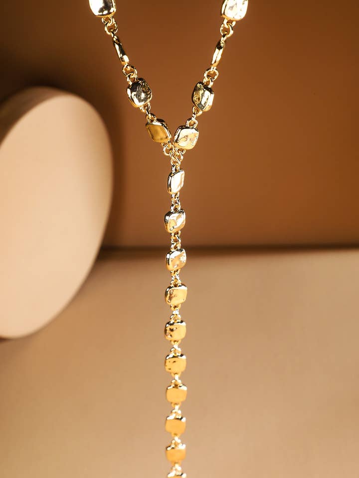 Metal Beaded Lariat Chain Necklace  for wholesale by Urbanista