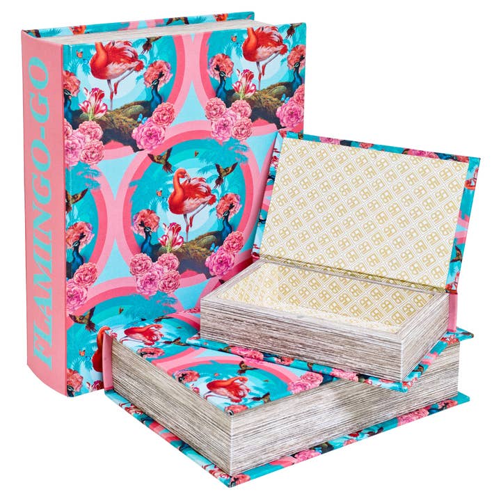 Febland - Wholesale Decorative Box - Flamingo-go Book Box Set
