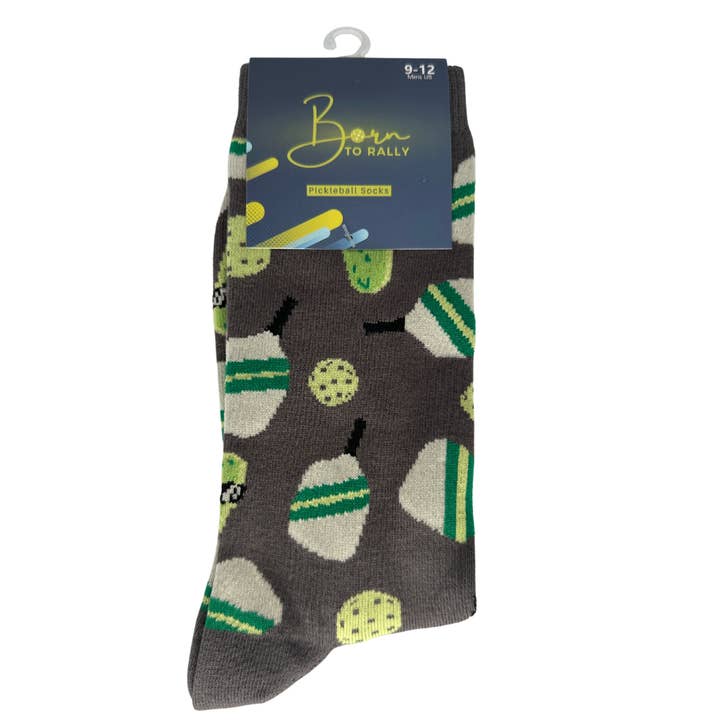 Born to Rally - Wholesale Socks - Men's - Pickleball Bamboo Socks- Gray3