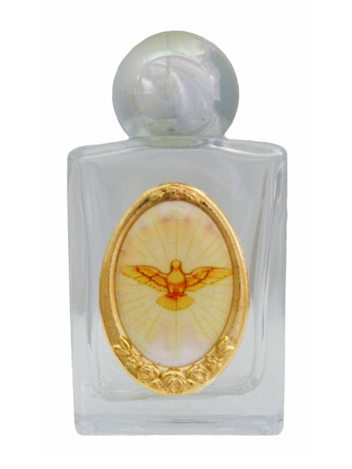 Holy Spirit Holy Water Bottle 1.75x2.25" for wholesale by Goldscheider of Vienna