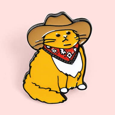 Creative Gift Cute Western Cowboy Cat Shape Brooch for wholesale by MKS America