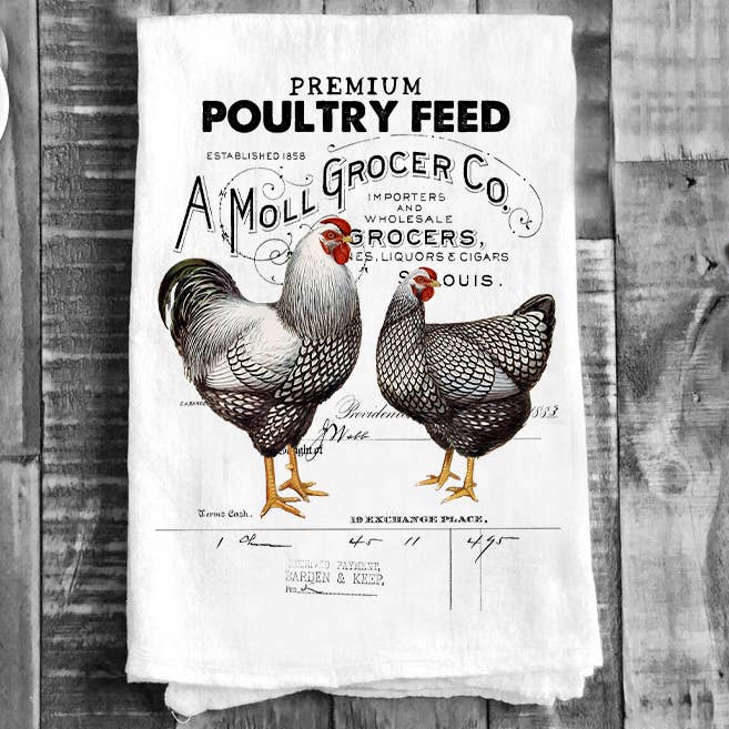 Avery Lane Gifts - Wholesale Tea Towel - Farmer Market Poultry Feed Chicken Kitchen Cotton Tea Towels0