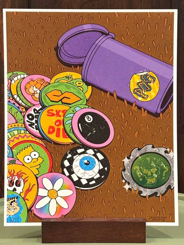 Pogs // 8x10 Print for wholesale by Cromulent Creative