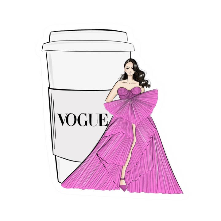 The Coffee and Couture Fashionista Sticker for wholesale by Gavi Leveaux