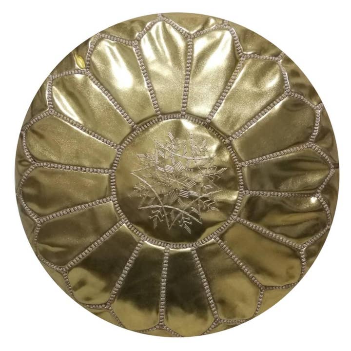 Pouf marocain en cuir fait main de qualité supérieure, canapé rond Al pour la vente par NOMAD&FASHION