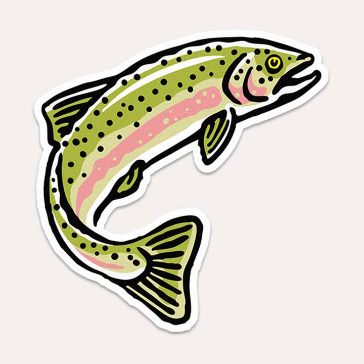 Jumping Rainbow Trout - Vinyl Sticker for wholesale by Union Made