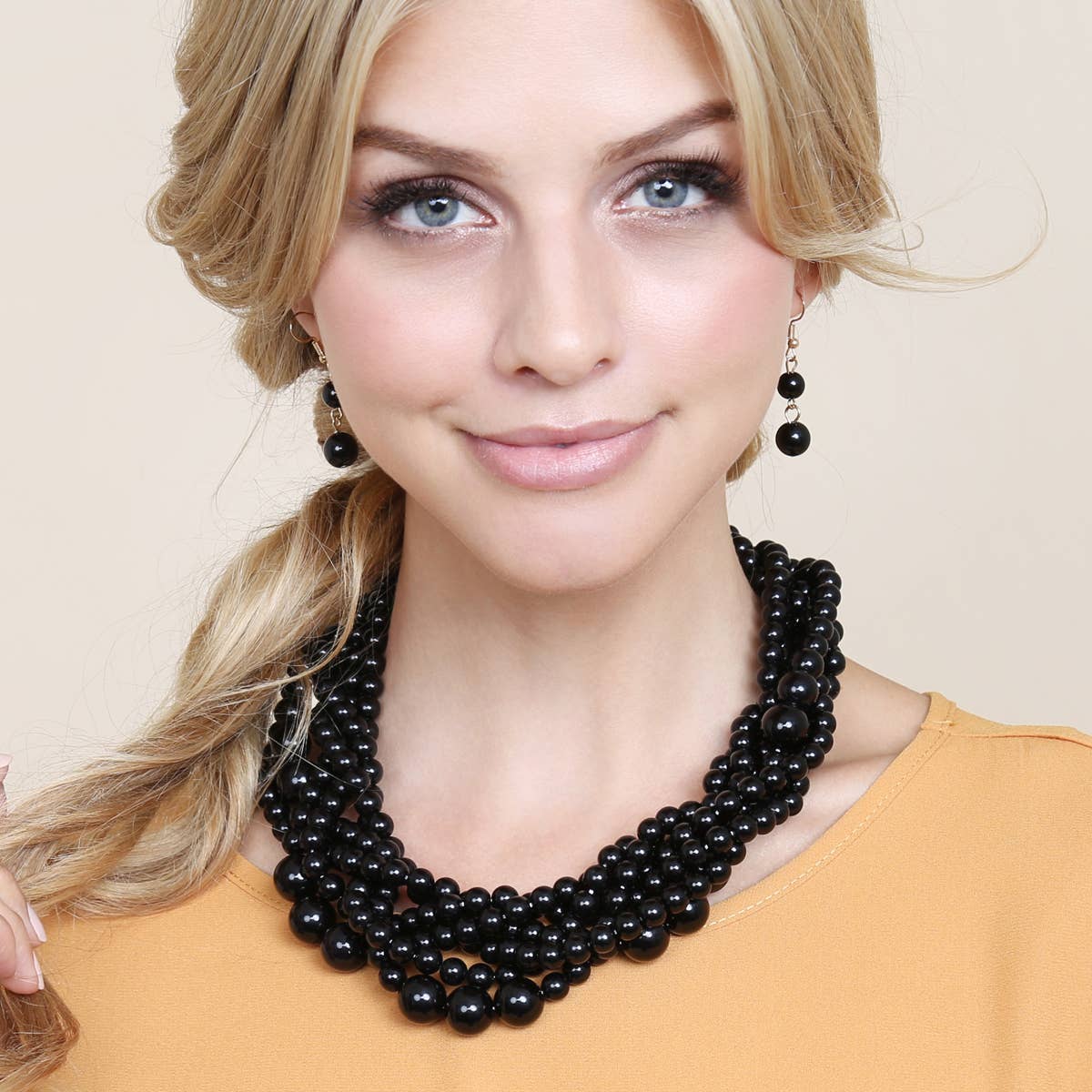 MYS Wholesale Inc - Vente Parures de bijoux - Ensemble collier ras-du-cou et boucles d'oreilles à bulles à plusieurs brins pour femmes24
