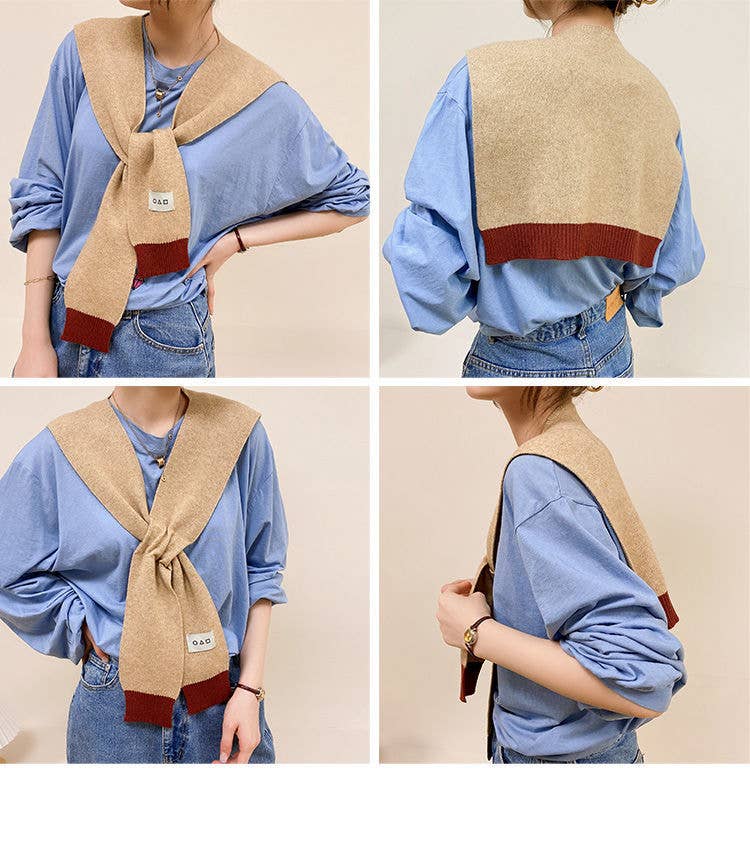 VividLux - Wholesale Wrap - Women's - Cozy Colorblock Knit Shawl22