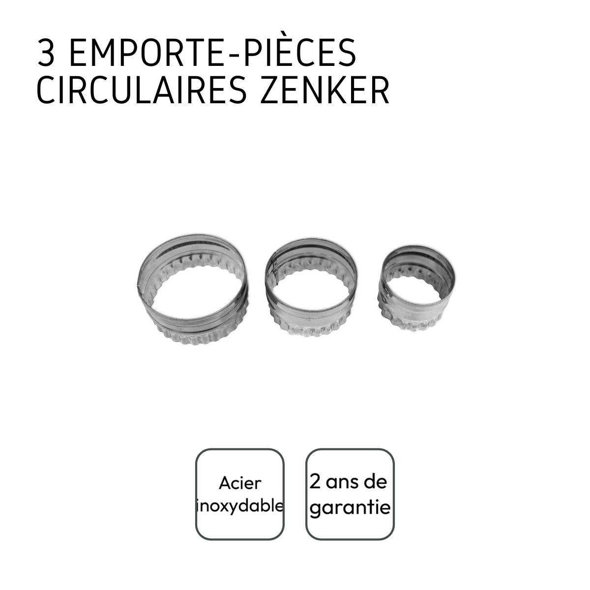 Zenker - Vendita all'ingrosso Utensile/attrezzo da cucina - Set di 3 formine per biscotti Zenker rotonde e scanalate4