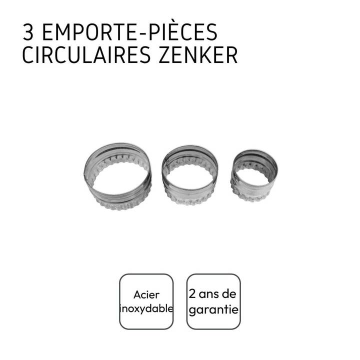 Zenker - Vendita all'ingrosso Utensile/attrezzo da cucina - Set di 3 formine per biscotti Zenker rotonde e scanalate4