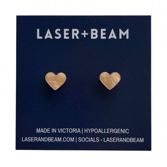 Heart Studs - Caramel Sparkle for wholesale by laserandbeam