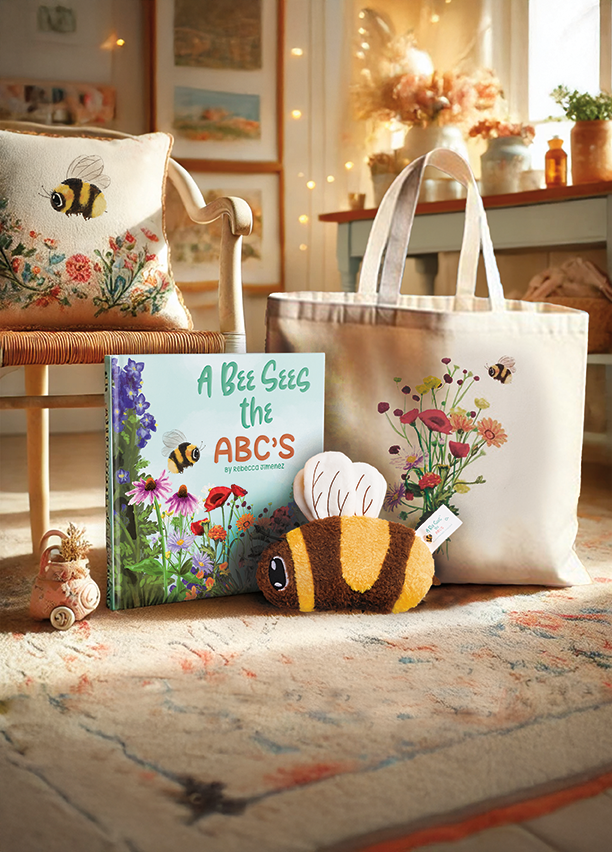 Rebecca Jimenez - Vente Tote bag – femme - Sac fourre-tout en forme d&#x27;abeille et de fleurs 4