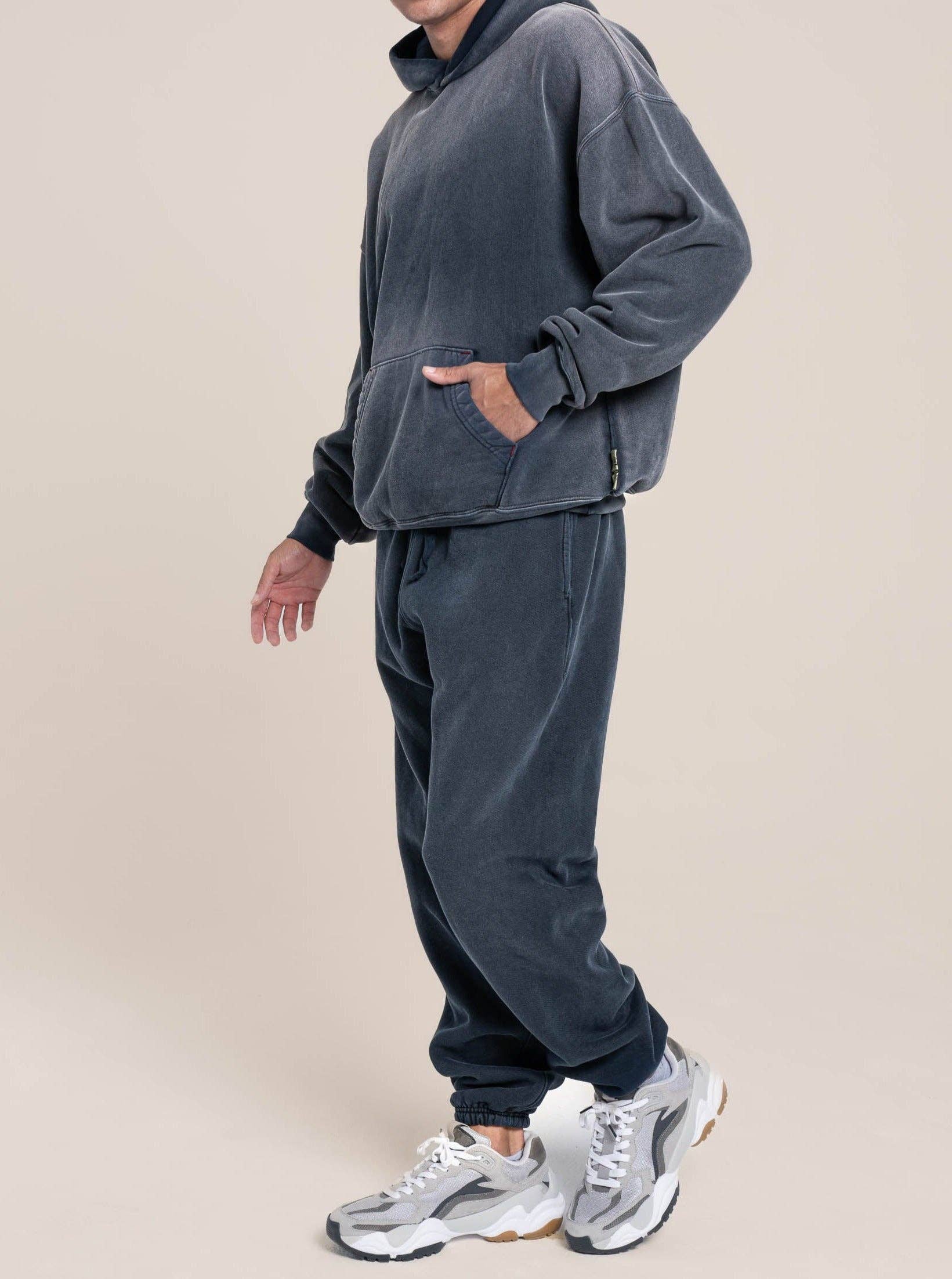 College Navy French Terry Hoodie for wholesale on Faire3