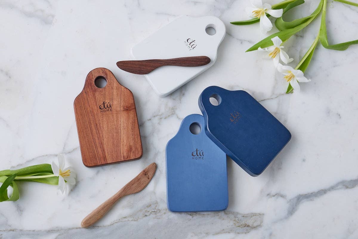 etúHOME – Engroshandel Ostebræt – Mini forretbræt med smørekniv, lille, hvid5