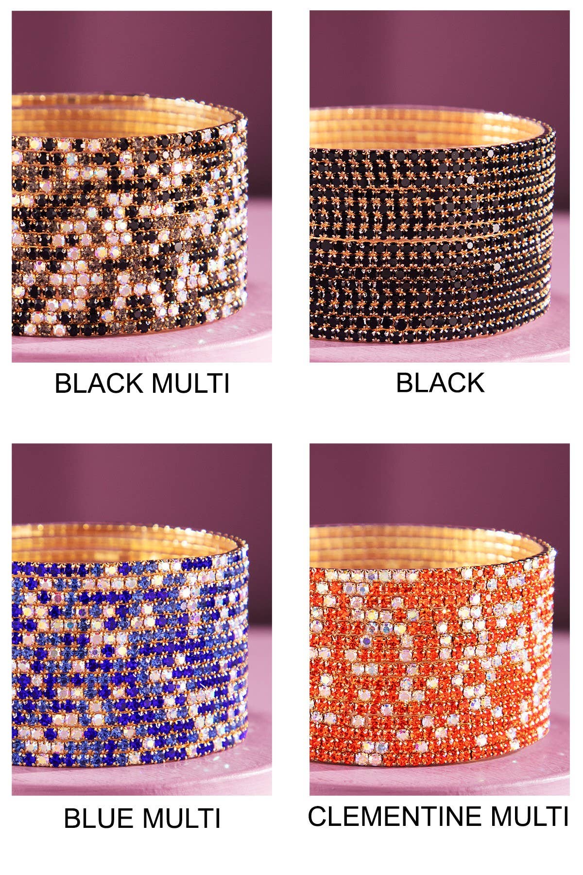 Urbanista - Wholesale Bangle Bracelet - 15-Layered Stackable Glass Stone Bracelets11