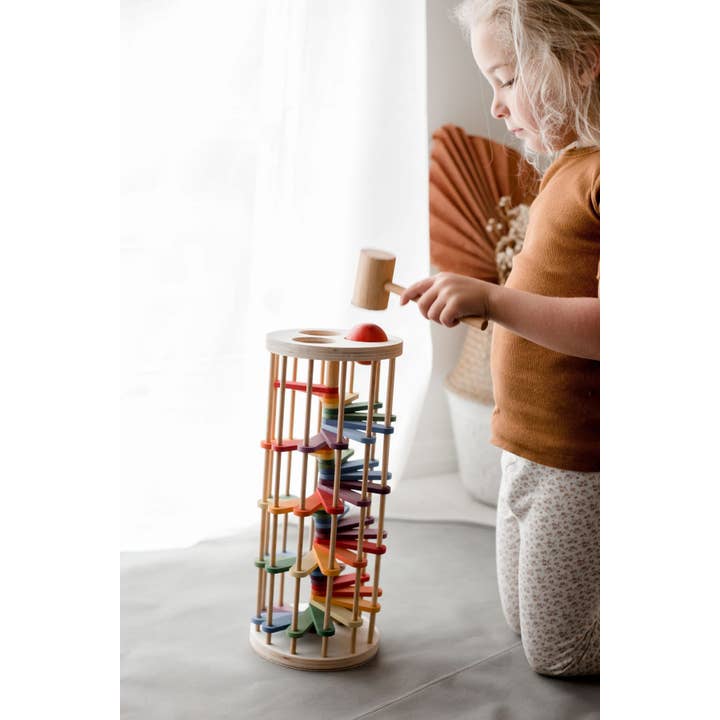 QToysUSA - Wholesale Wood Toy - Kids - Pound A Ball Tower