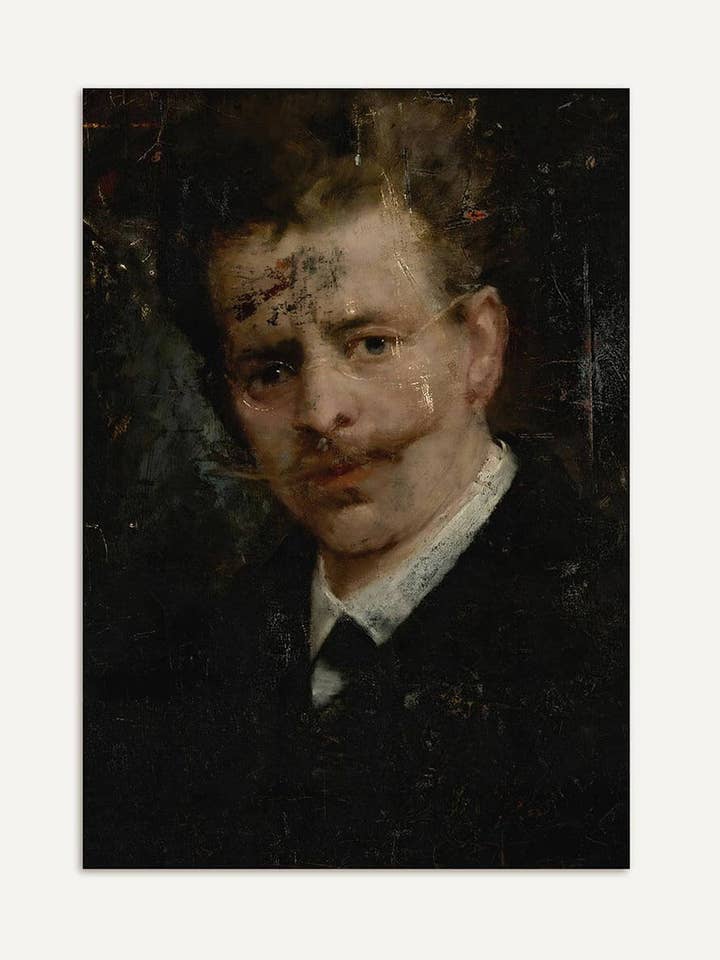 Stille blik – Dark Academia portræt for engroshandel hos Modern Antique Prints