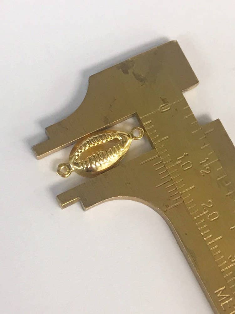 The Bead Bazaar - Wholesale Individual Charm/Pendant - Gold Filled Puka Shell Connector, Shell Charms, Dainty Puka8