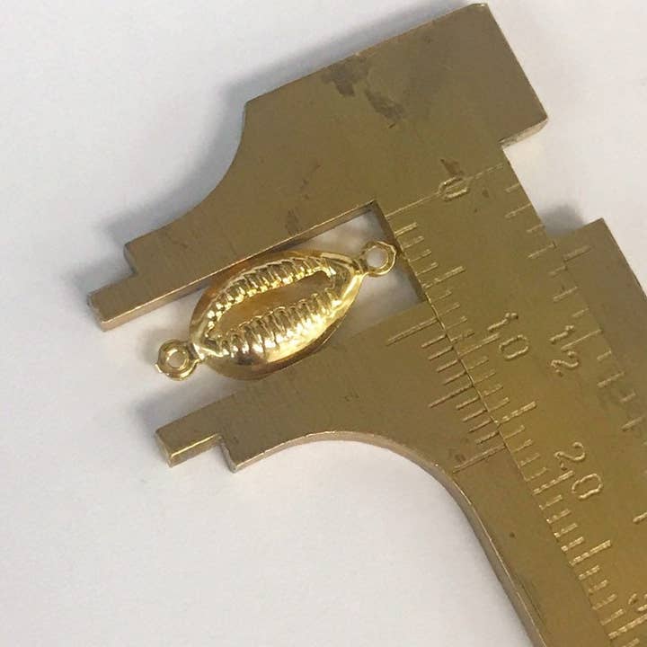 The Bead Bazaar - Wholesale Individual Charm/Pendant - Gold Filled Puka Shell Connector, Shell Charms, Dainty Puka8