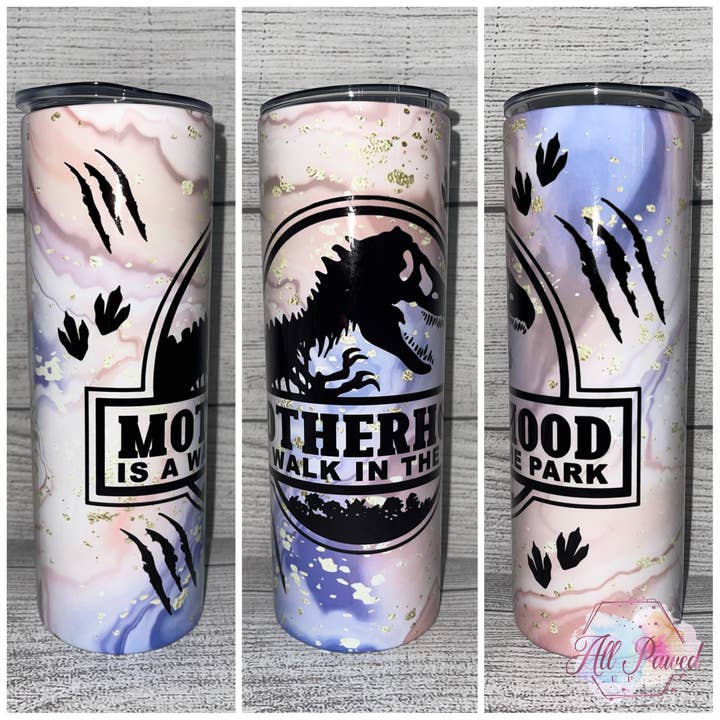 Dinosaur Motherhood Tumbler for wholesale by Desert Moons