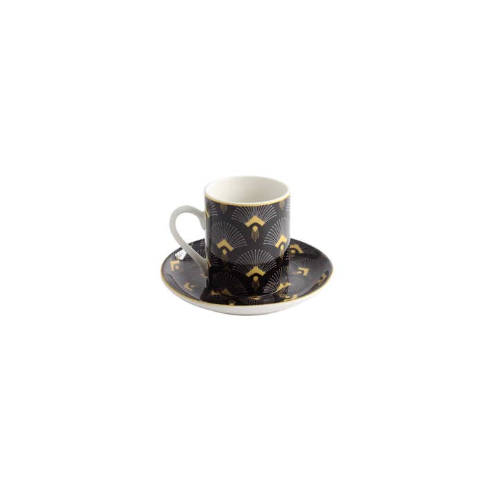 ENSEMBLE TASSE À EXPRESSO ET SOUCOUPE EN PLUMES DE PAON pour la vente par A&S Decor World