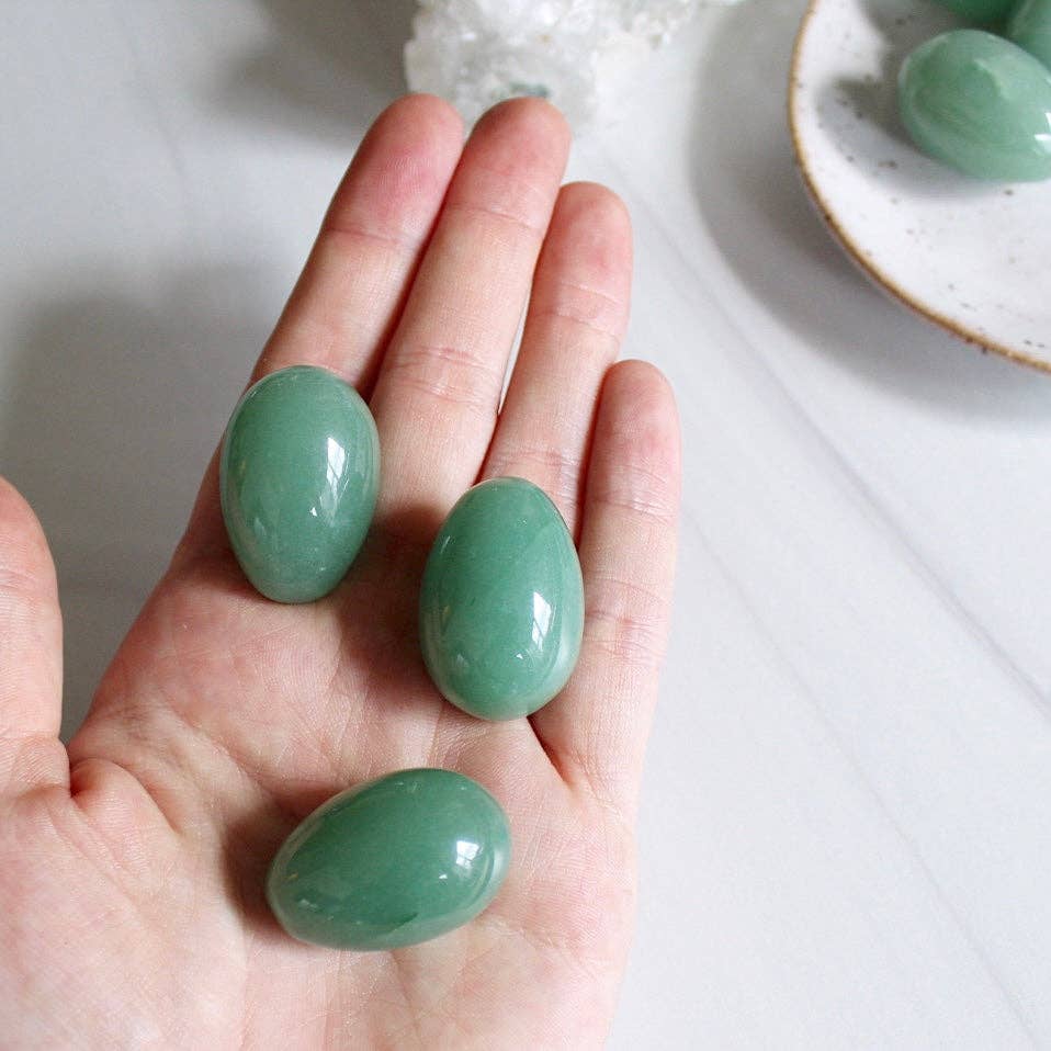 Pebble House - Vente Pierre et cristal de spiritualité - Mini-œuf en aventurine (cristaux et pierres)1