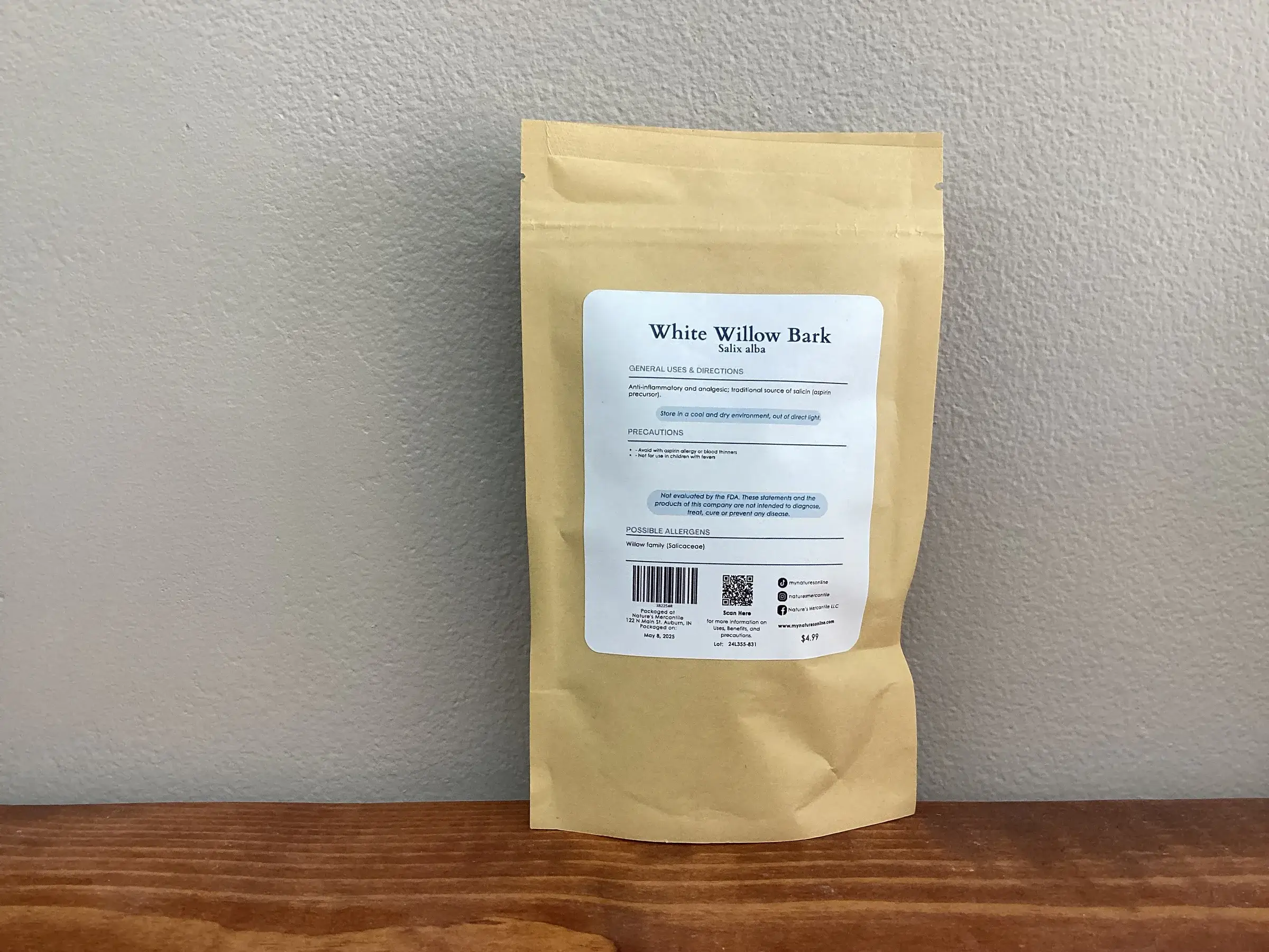Nature's Mercantile – wholesale Örter – Vit Willow Bark2