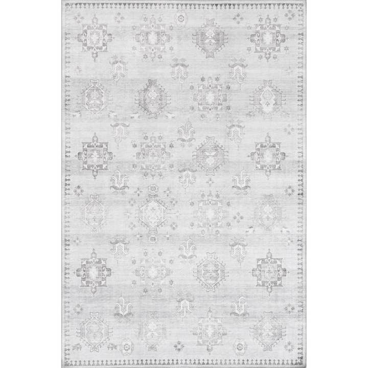 Beige Krystin Distressed Machine Washable Area Rug for wholesale on Faire12