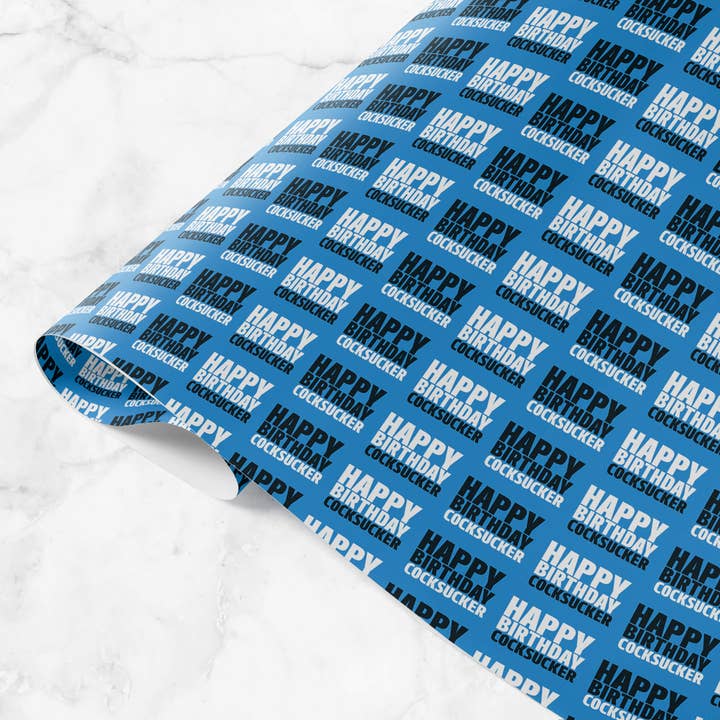 Dean Morris Cards - Wholesale Flat Wrap - Happy Birthday Cocksucker Gift Wrap