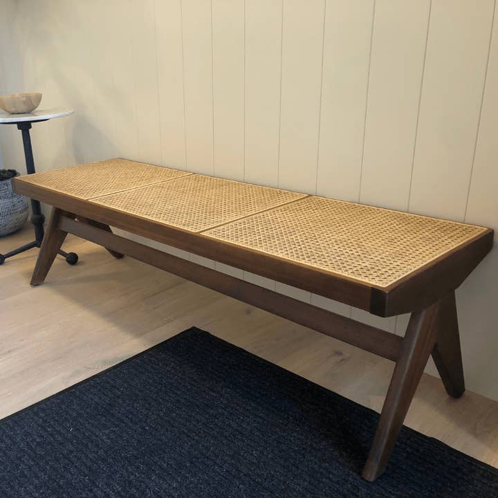 Banc de salle à manger de patio Pierre J en osier pour la vente par Your Bar Stools