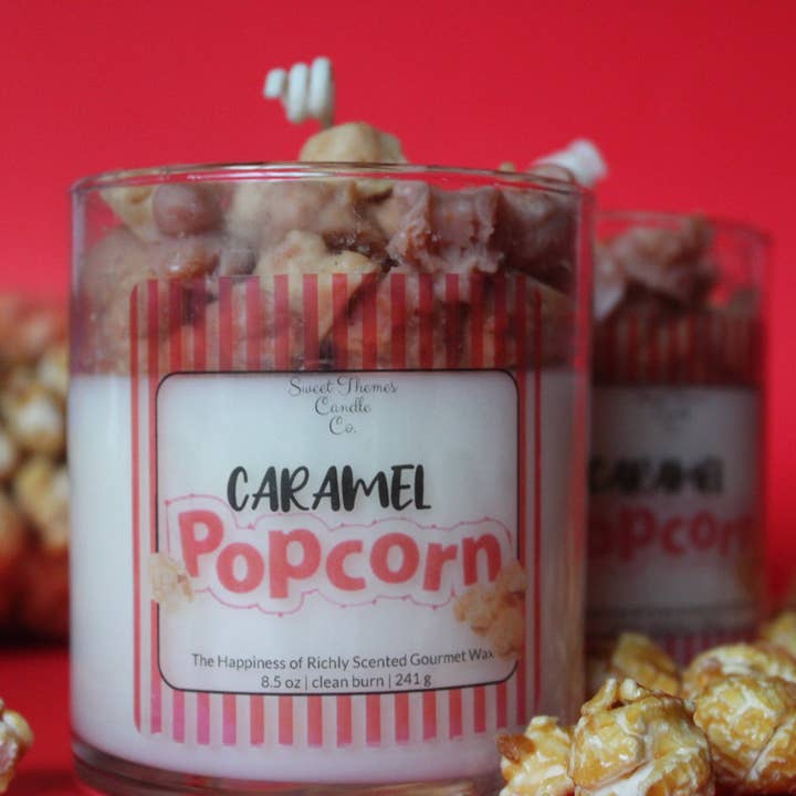 Sweet Themes Candle Co. - Wholesale Jar/Filled Candle - Caramel Popcorn - smells like Movie Night4